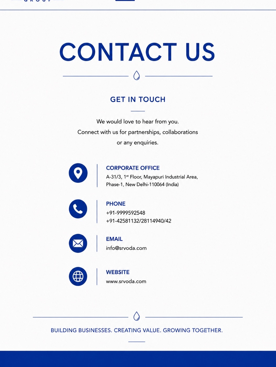 Contact Us | SR VODA GROUP